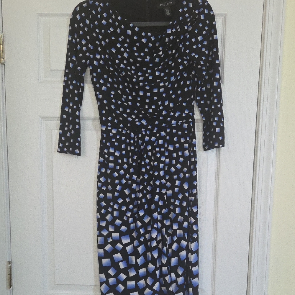White House Black Market Black and White Geometric Dress